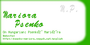 mariora psenko business card